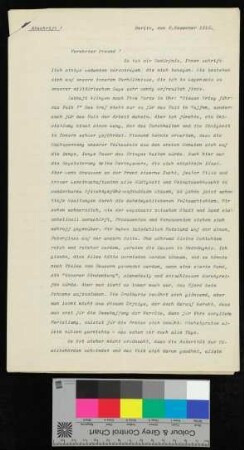 Abschrift eines Schreibens an [von Karpf]