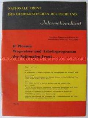 "Informationsdienst" der Nationalen Front mit Dokumenten zum 11. Plenum 1966