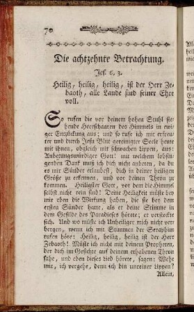Die achtzehnte Betrachtung