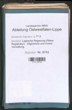 Wege(Chaussee)gelderhebung bei Barntrup, Bd. 5