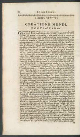 Locus Sextus De Creatione Mundi.