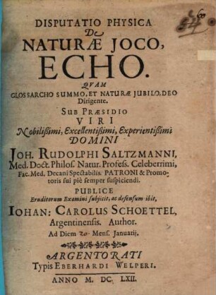 Disp. phys. de naturae ioco, echo