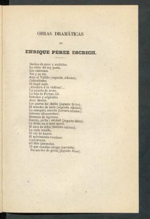Obras dramáticas de Enrique Pérez Escrich