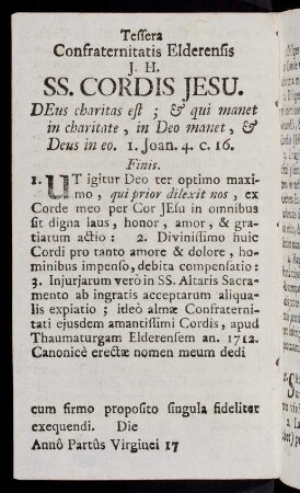 6v-9v, Tessera Confraternitatis Elderensis; ...