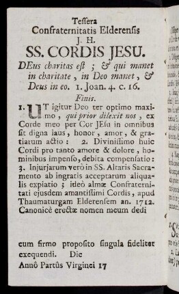 6v-9v, Tessera Confraternitatis Elderensis; ...
