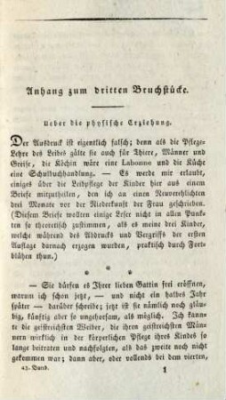 Anhang zum dritten Bruchstücke