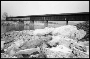 Lustenau: Alte Holzbrücke über den Rhein, bei Lustenau