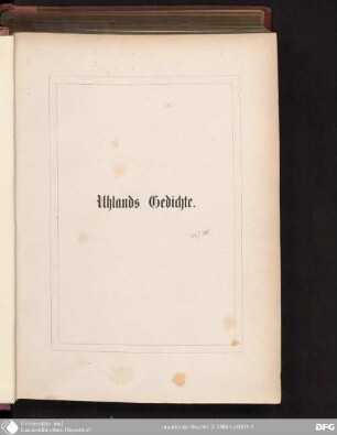 Uhlands Gedichte