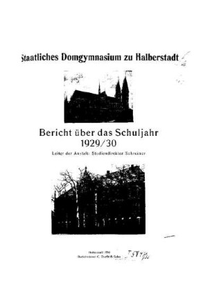 1929/30: Bericht ... - 1929/30