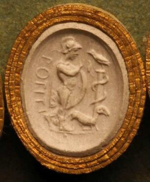 Jason mit dem Drachen, der das Goldene Vlies bewacht (Daktyliothek, Zweites Historisches Tausend)