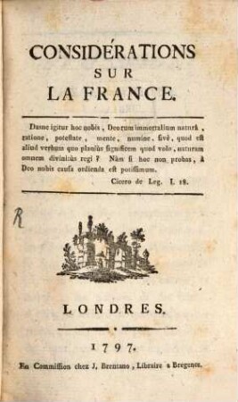 Considérations sur la France