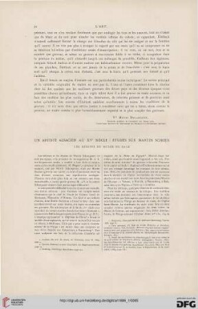 12: Un artiste alsacien au XVe siècle: études sur Martin Schoen, [1] : les dessins du Musée de Bale