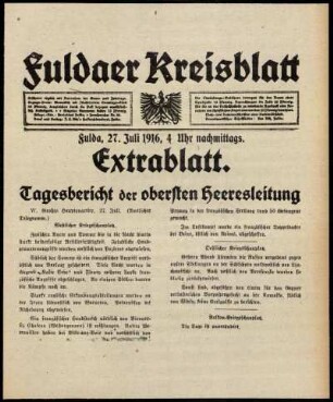 Ausgabe vom Donnerstag, den 27. Juli 1916.