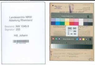 Entnazifizierung Johann Hill , geb. 28.04.1903 (Schachtmeister)