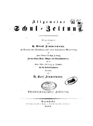 28: Allgemeine Schulzeitung - 28.1851