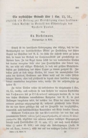 493-510 Ein textkristischer Gedanke über 1. Kor. 15,51