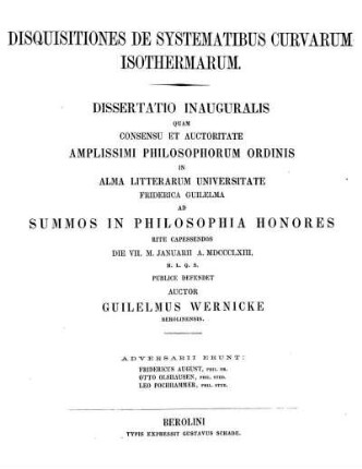 Disquisitiones de systematibus curvarum isothermarum