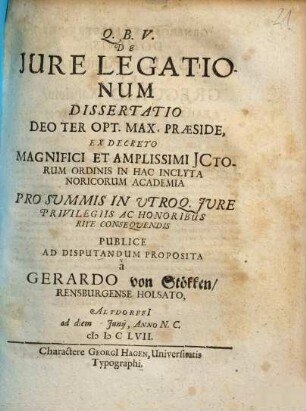 De iure legationum dissertatio