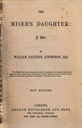 The Miser's daughter : a tale