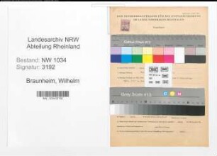 Entnazifizierung Wilhelm Braunheim , geb. 05.01.1908 (Oberzahlmeister)