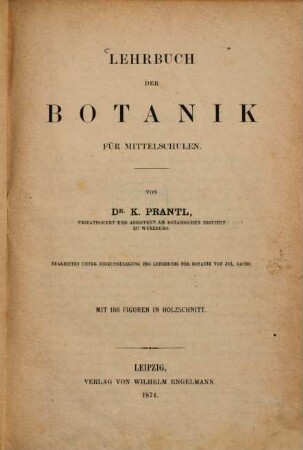 Lehrbuch der Botanik für Mittelschulen