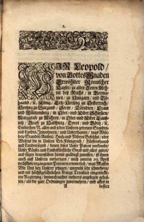Der Röm. Kayserl. auch zu Hungarn und Böhaimb etc. Königl. Mayest. Herrn, Herrn Leopoldi, Ertzhertzogens zu Oesterreich, Unsers Allergnädigisten Herrn und Lands-Fürstens etc. Revidirt- und erneuerte Sigl-Pappier-Ordnung in Oesterreich Unter- und Ob der Ennß