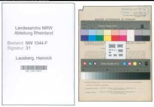 Entnazifizierung Heinrich Lausberg , geb. 30.07.1896 (Rendant)