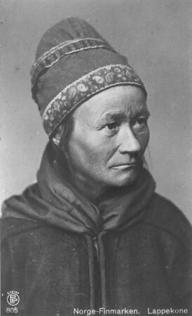 Norwegen. Finmarken. Lappenfrau. Brustbild