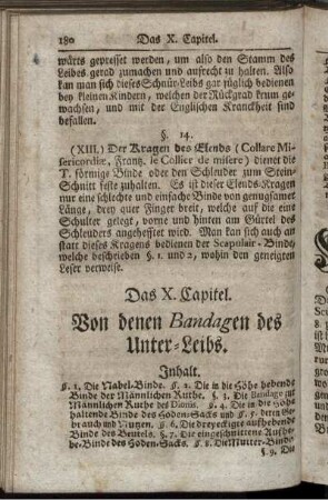 Das X. Capitel. Von denen Bandagen des Unter-Leibs.