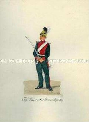 Uniformdarstellung, Chevauleger des 6. Chevauleger-Regiments "Prinz Albrecht von Preußen", Königreich Bayern, 1859.