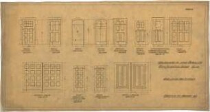 Billing, Hermann; Freiburg / Breisgau (Baden-Württemberg), Lessingstr. 14; Corpshaus Suevia - Türen für sämtliche Geschosse (Ansichten)