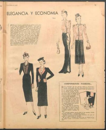 Elegancia y economía [Dibujos]