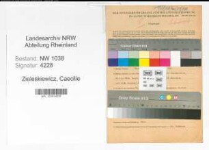 Entnazifizierung Caecilie Zieleskiewicz , geb. 01.11.1917 (Lehrerin)