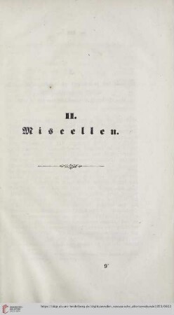 II. Miscellen