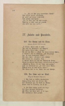 IV. Fabeln und Parabeln