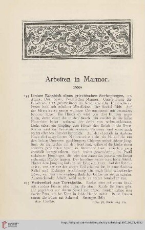 Arbeiten in Marmor (Nr. 254 - 264)