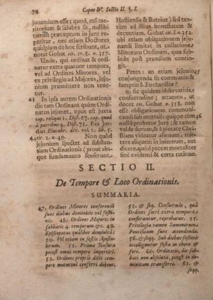Sectio II. De Tempore & Loco Ordinationis.