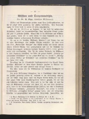 Mission und Tropenmedizin