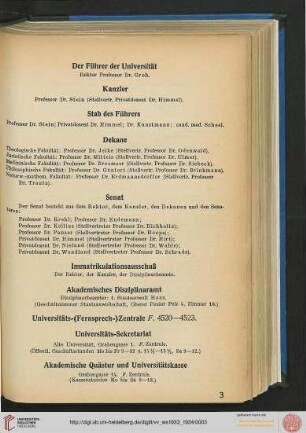 [Vorlesungsverzeichnis für das Winterhalbjahr 1933/34]