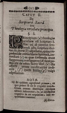 Caput II. De Scriptura Sacra sive Theologiæ revelatæ principio.