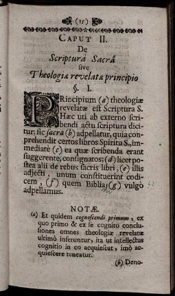 Caput II. De Scriptura Sacra sive Theologiæ revelatæ principio.