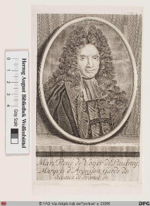Bildnis Marc-René Voyer (de Paulmy), comte (1700 marquis) d'Argenson