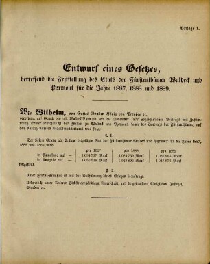 1886: Verhandlungen des Landtags der Fürstentümer Waldeck und Pyrmont / Staat Waldeck Landtag. - Mengeringhausen