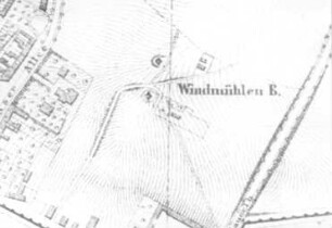 Berlin. Prenzlauer Berg, Windmühlenberg, Kartenausschnitt, Repro