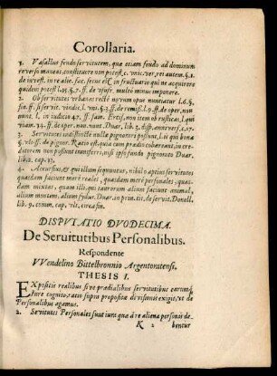Disputatio Duodecima.