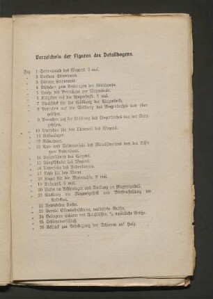 Verzeichnis der Figuren des Detailbogens