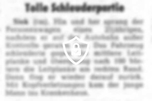 Tolle Schleuderpartie