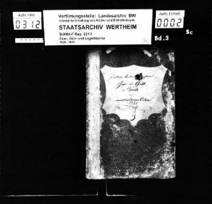 Zins- und Gült-Buch von verschiedenen Orten im Rentamtsbezirk Löwenstein