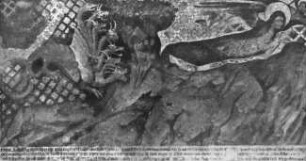 Karlštejn / Karlstein (Tschechien), Burg Karlštejn, Marienkapelle, Fresko: Apokalypse (Detail); Meister Theoderich u. Werkstatt