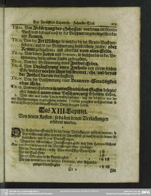 Das XIII. Capittel. Von denen Kosten, so da bey denen Verlassungen erfordert werden
